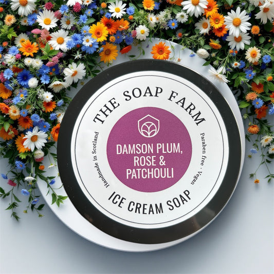 Damson Plum, Rose & Patchouli Ice-Cream Soap