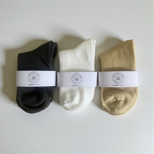 Cotton & Merion Wool White Socks
